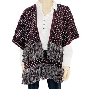 Guess Charlotte Jacquard Poncho Cape Jacket One Size​​​​​​​​​​​​​​